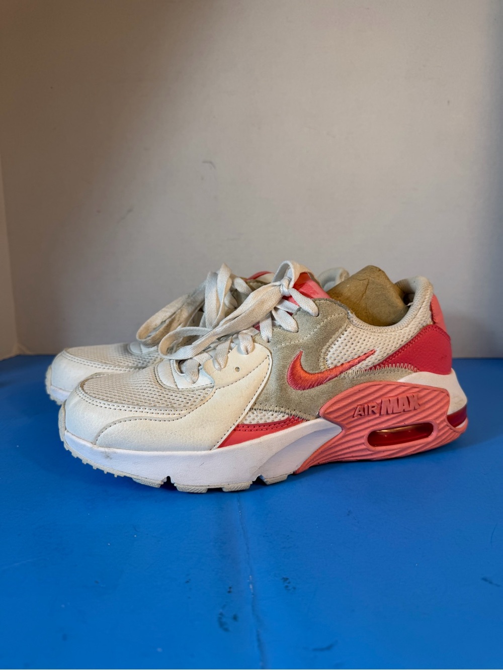 Nike Air Max Sneakers in White and Coral Pink